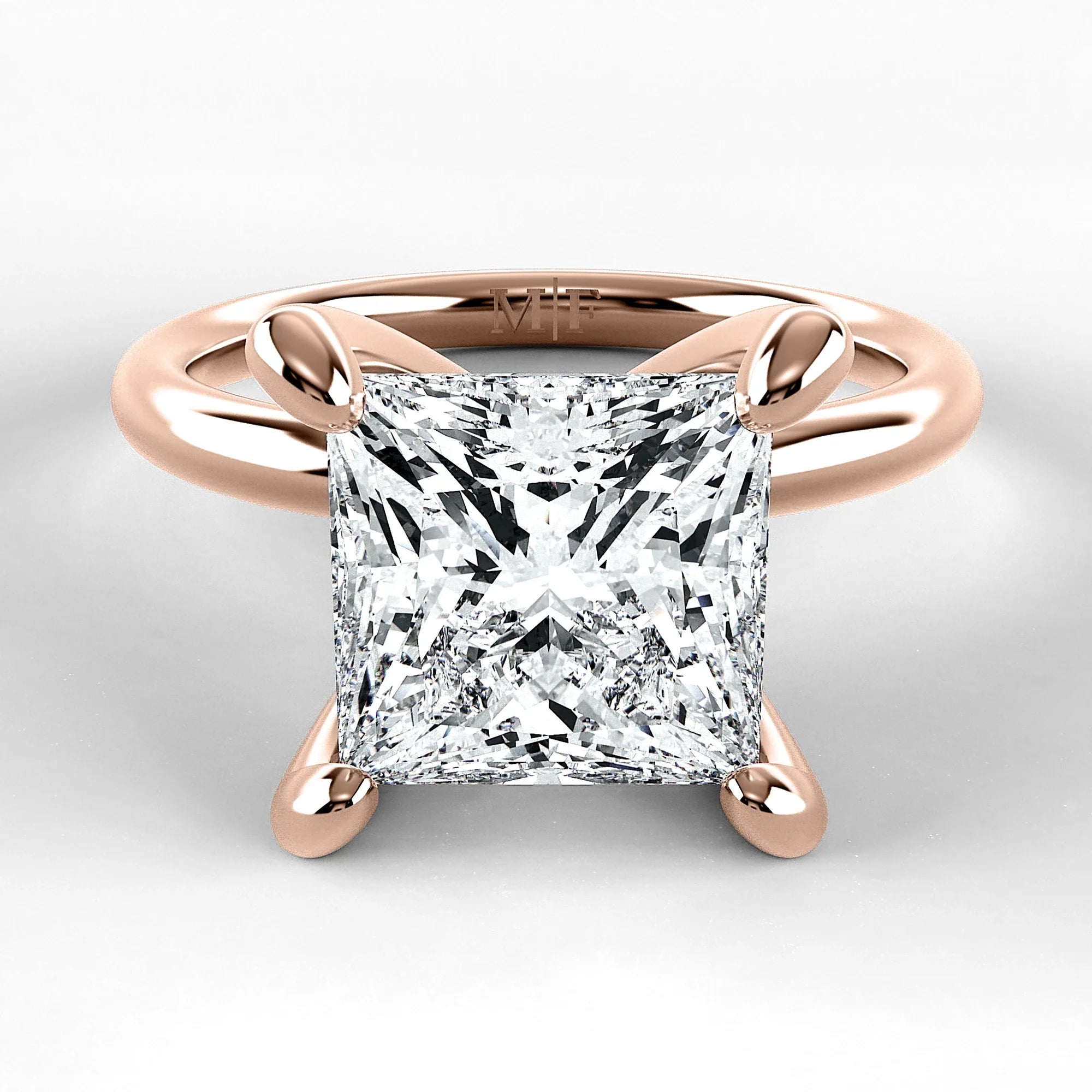 Anillo de Compromiso Esencia - Princess en oro rosa - vista 1