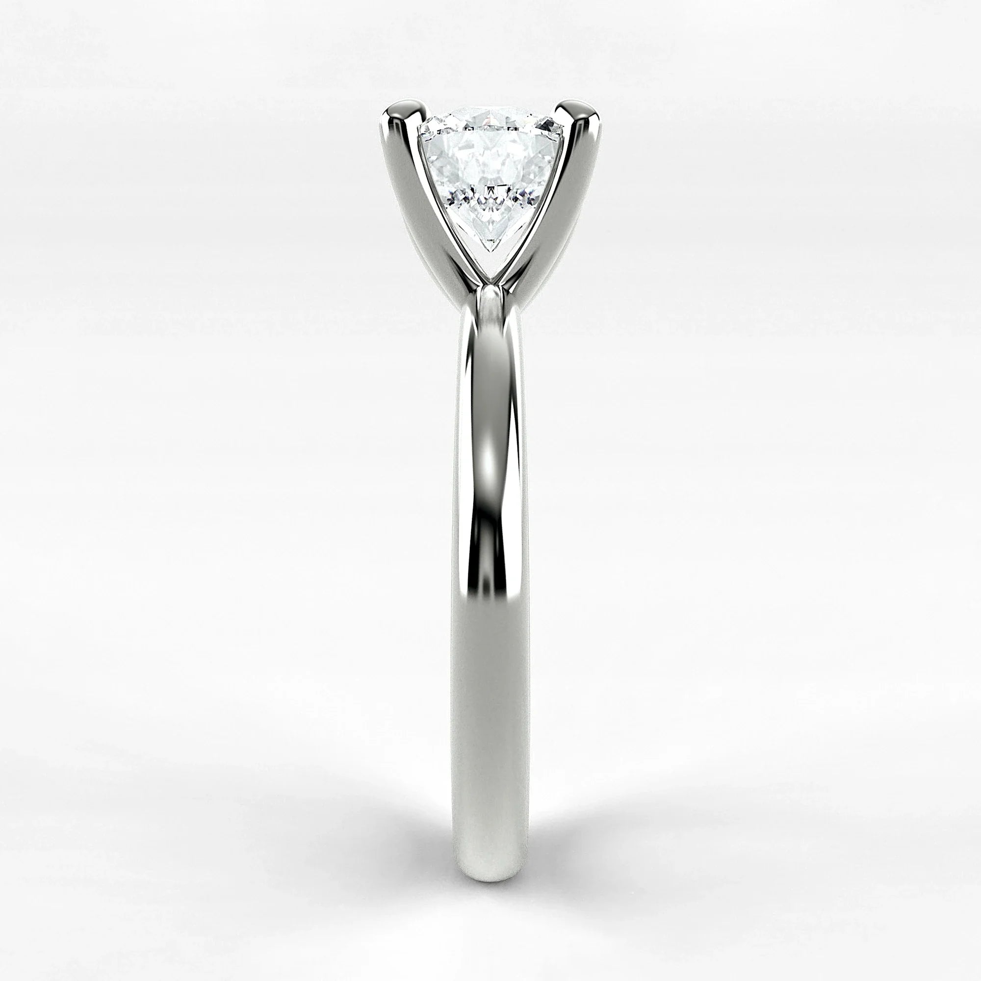 Anillo de Compromiso Esencia - Redondo en oro blanco - vista 2
