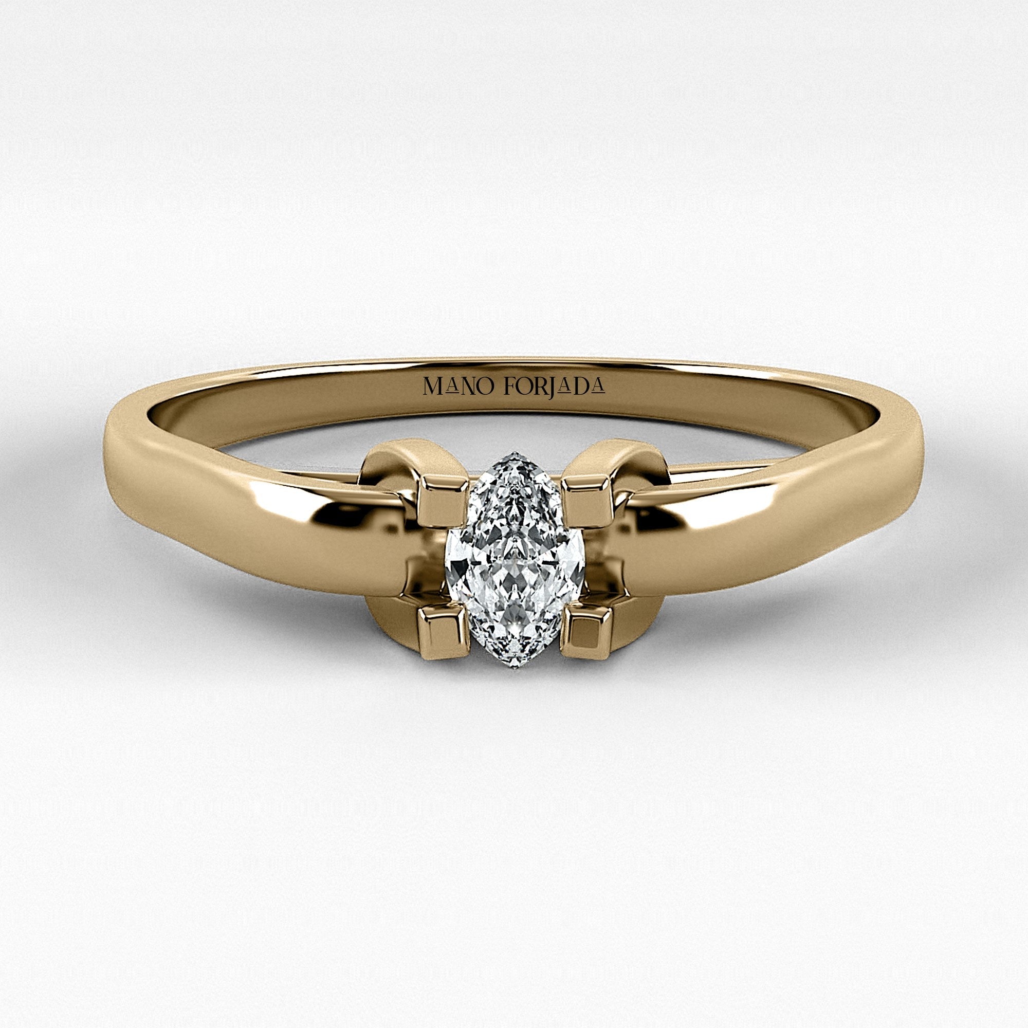 Promesa Alba corte marquesa en oro amarillo, vista frontal