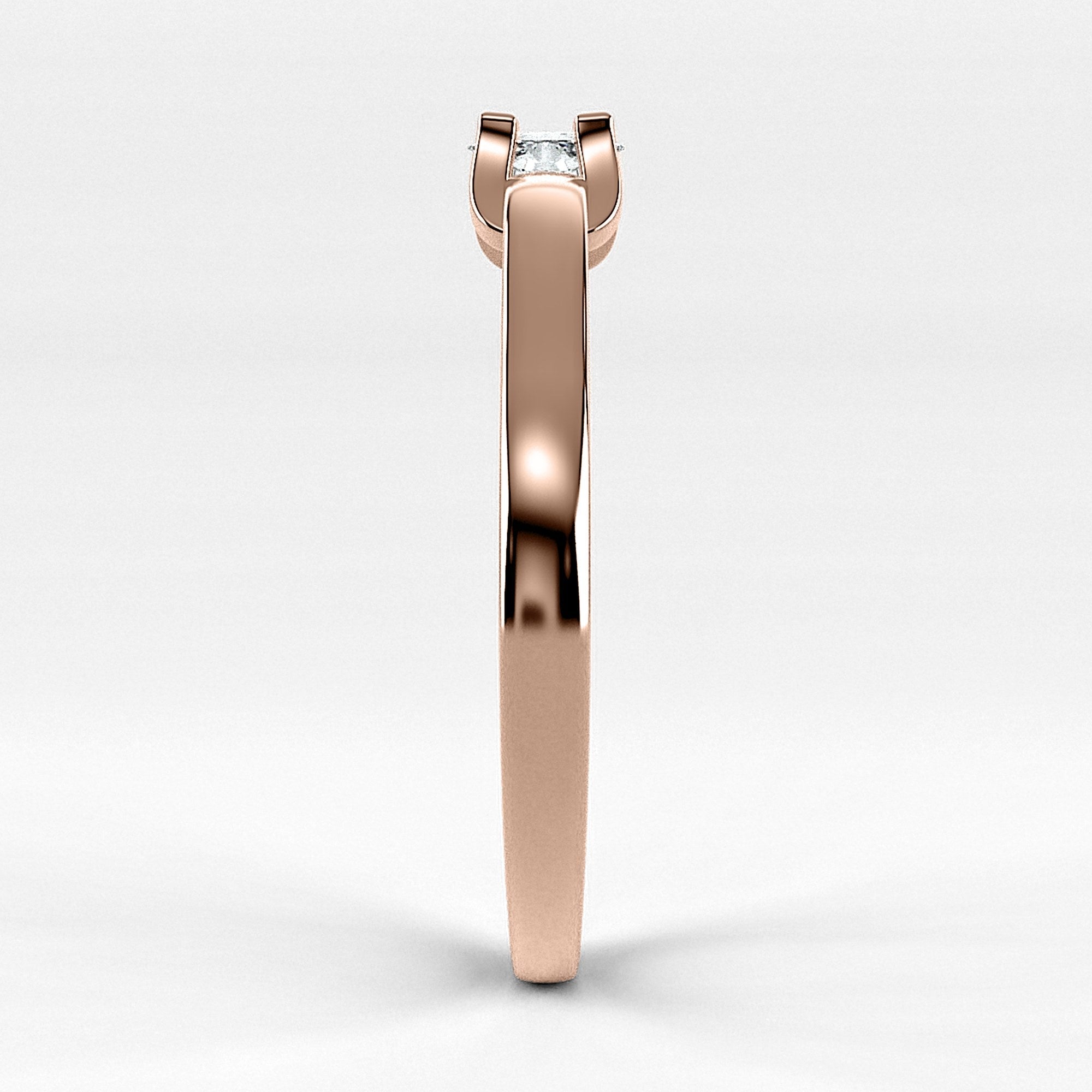 Promesa Alba corte marquesa en oro rosa, vista de perfil
