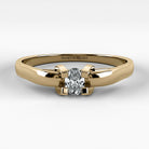 Promesa Alba corte oval en oro amarillo, vista frontal
