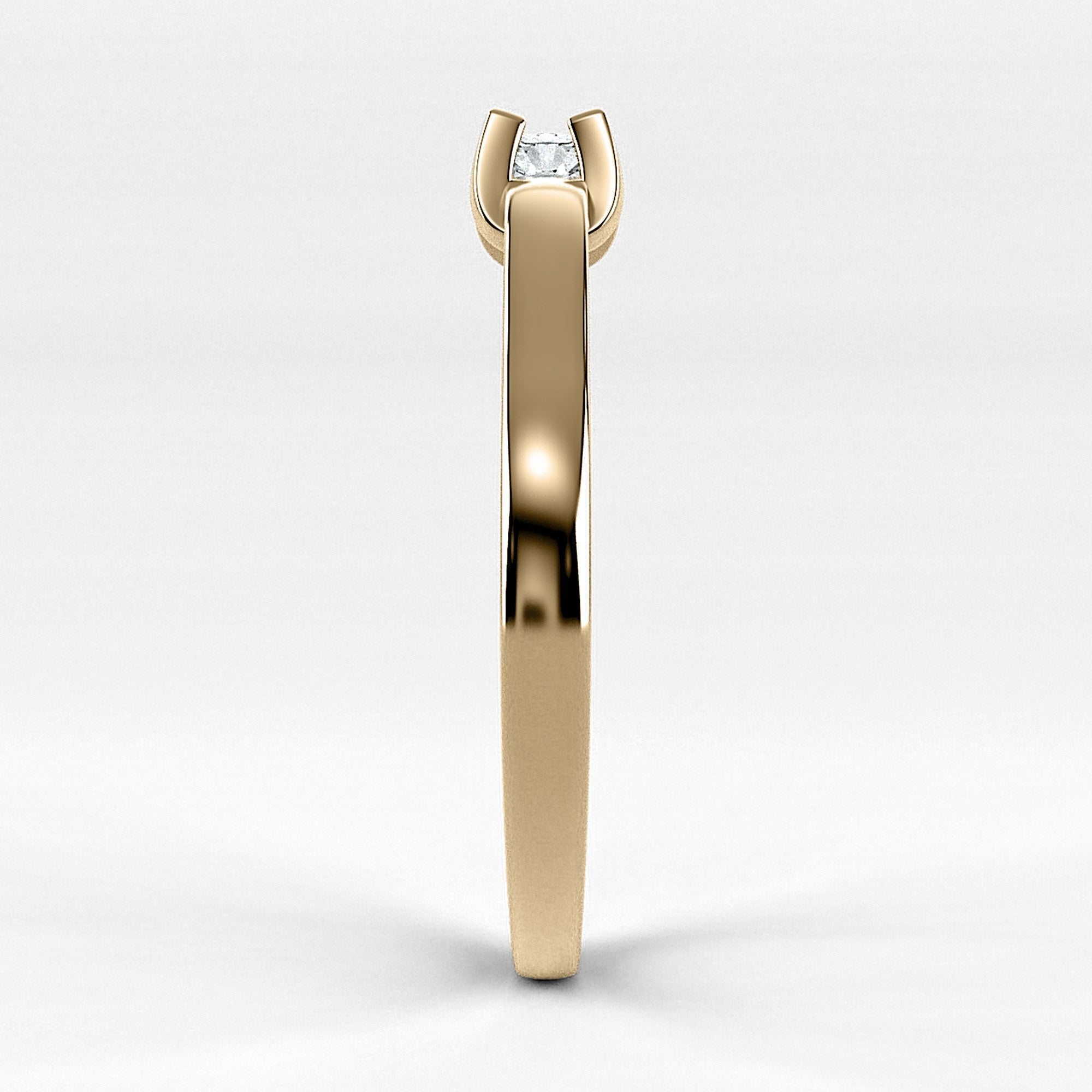 Promesa Alba corte oval en oro amarillo, vista de perfil
