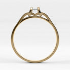 Promesa Alba corte oval en oro amarillo, vista de canto