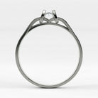 Promesa Alba corte oval en oro blanco, vista de canto