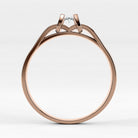 Promesa Alba corte oval en oro rosa, vista de canto