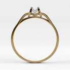 Promesa Alba corte princesa en oro amarillo, vista de canto
