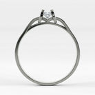 Promesa Alba corte princesa en oro blanco, vista de canto
