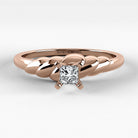 Promesa Lazo corte princesa en oro rosa, vista frontal