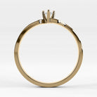 Promesa Armonía corte oval en oro amarillo, vista de canto
