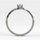 Promesa Armonía corte princesa en oro blanco, vista de canto