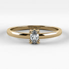 Promesa Clásico corte marquesa en oro amarillo, vista frontal