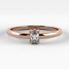 Promesa Clásico corte marquesa en oro rosa, vista frontal