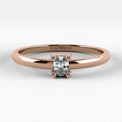 Promesa Clásico corte oval en oro rosa, vista frontal