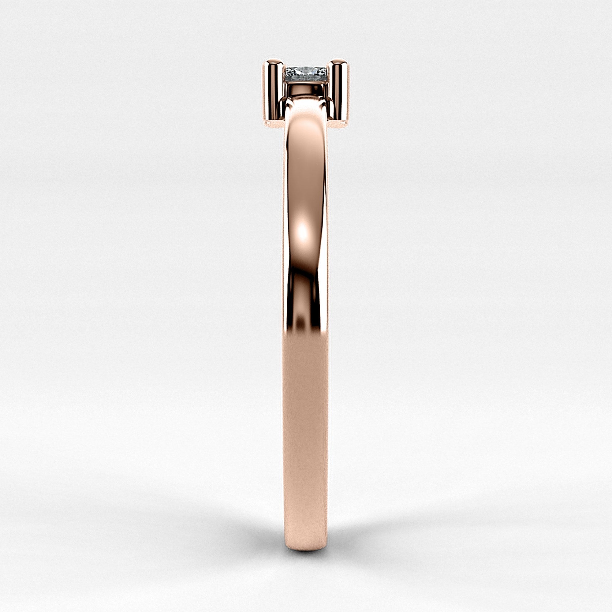 Promesa Clásico corte oval en oro rosa, vista de perfil