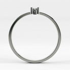 Promesa Clásico corte oval en oro blanco, vista de canto