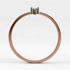 Promesa Clásico corte oval en oro rosa, vista de canto
