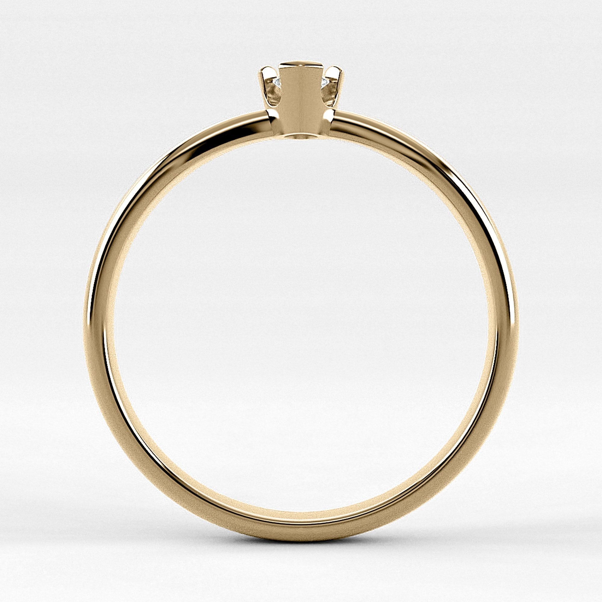 Promesa Impulso corte marquesa en oro amarillo, vista de canto