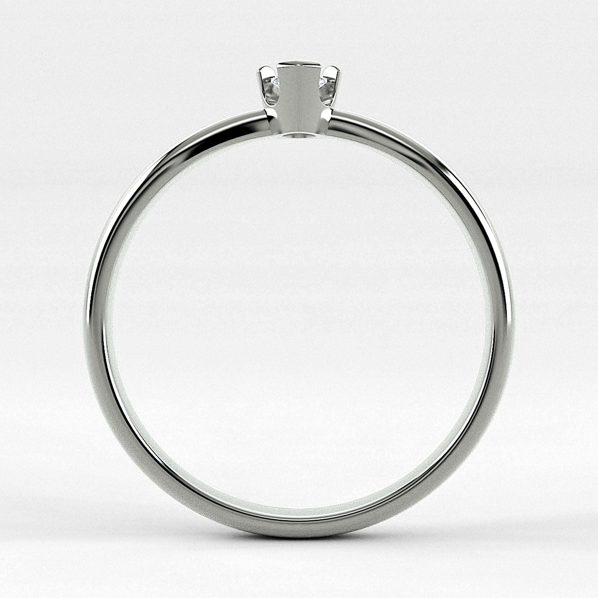 Promesa Impulso corte marquesa en oro blanco, vista de canto