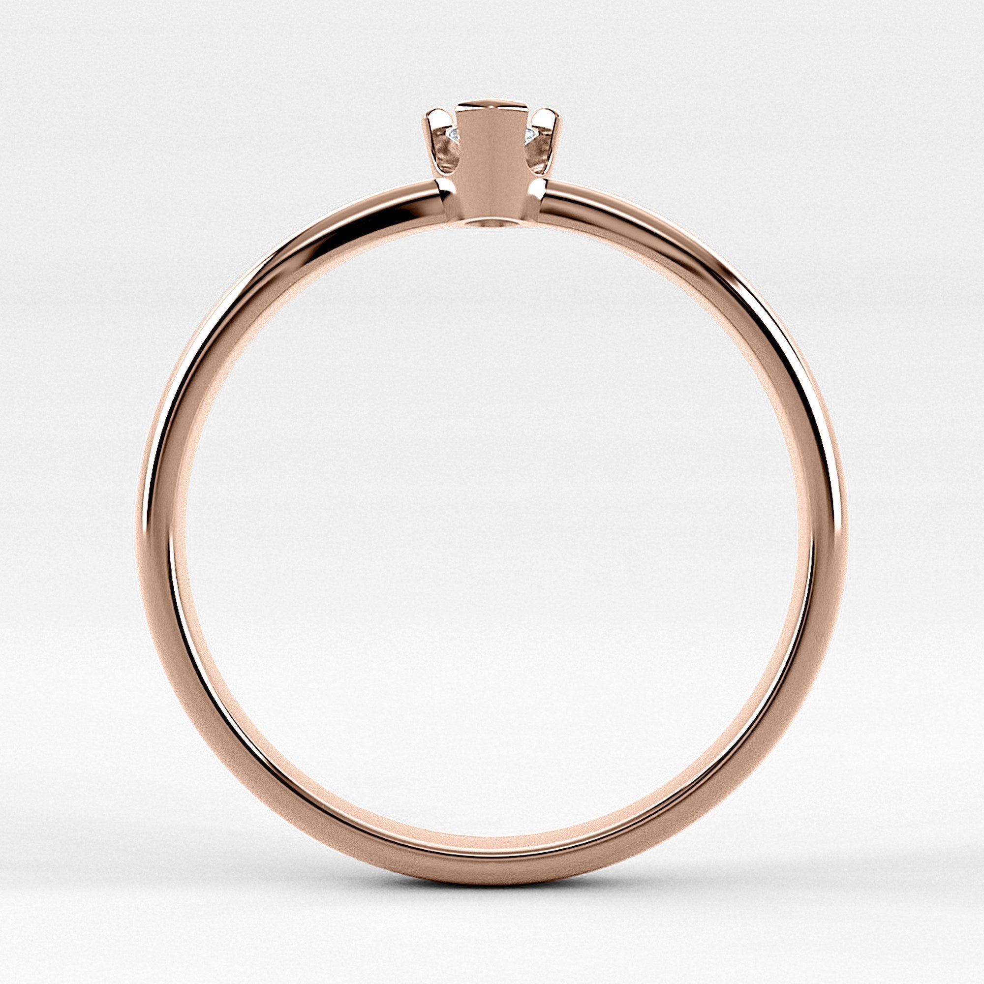 Promesa Impulso corte marquesa en oro rosa, vista de canto