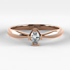 Promesa Impulso corte oval en oro rosa, vista frontal