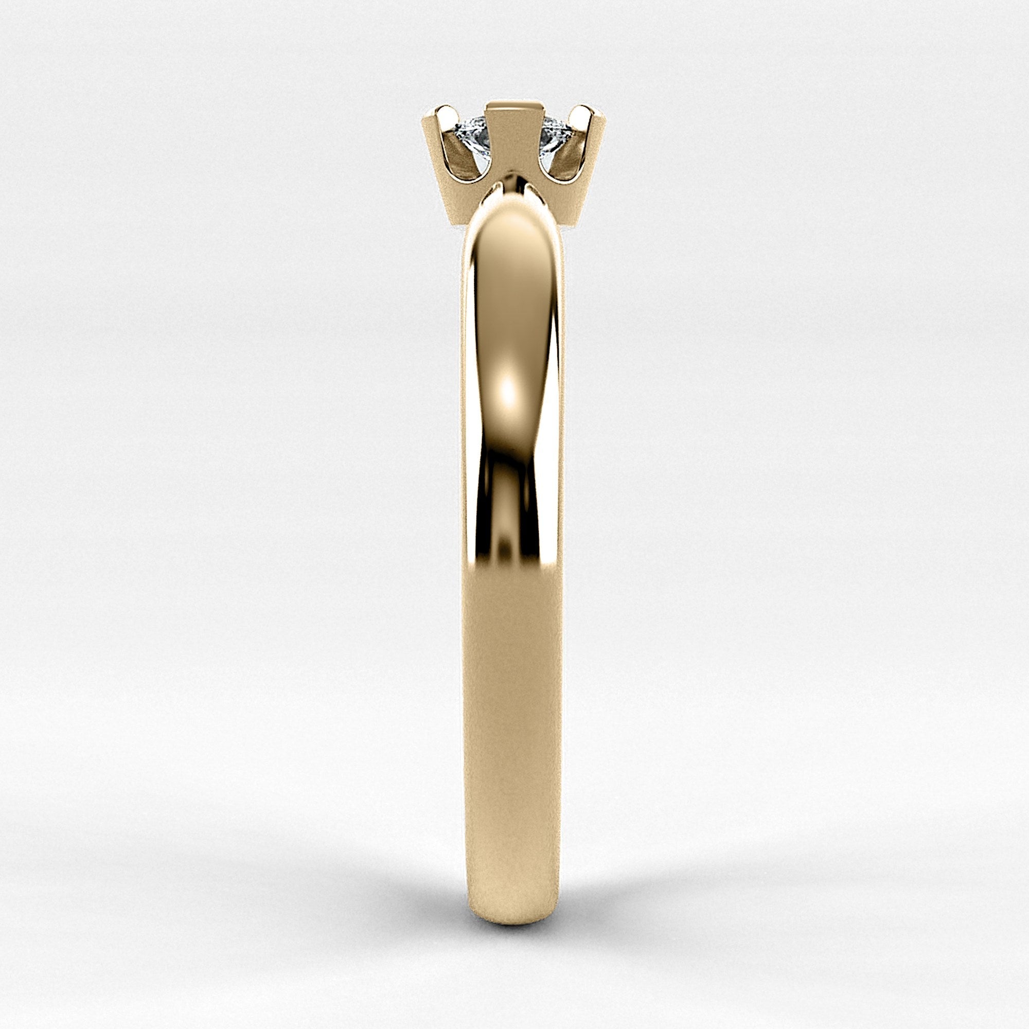Promesa Impulso corte oval en oro amarillo, vista de perfil