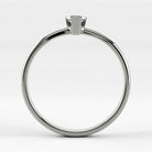 Promesa Impulso corte oval en oro blanco, vista de canto