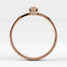 Promesa Impulso corte oval en oro rosa, vista de canto