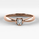Promesa Impulso corte princesa en oro rosa, vista frontal