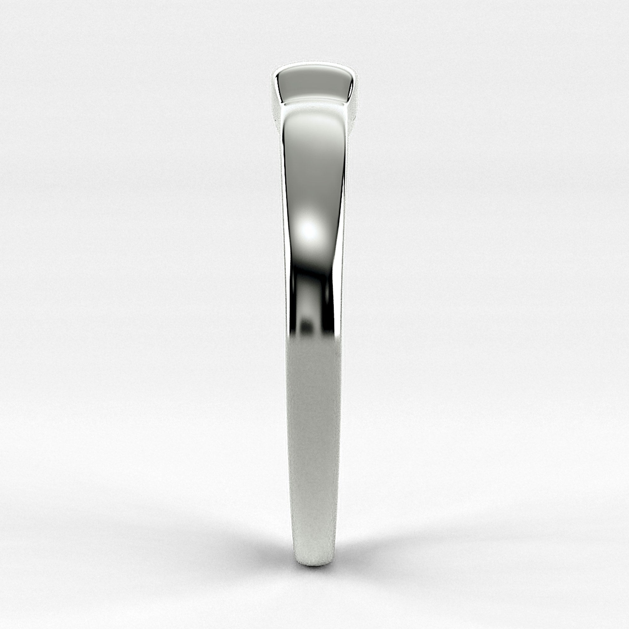 Promesa Sólido corte oval en oro blanco, vista de perfil