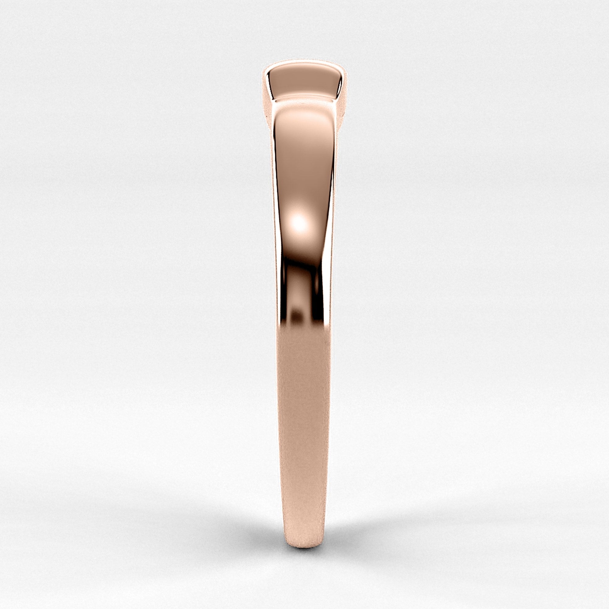 Promesa Sólido corte oval en oro rosa, vista de perfil
