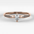 Promesa Destello corte oval en oro rosa, vista frontal