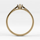 Promesa Destello corte oval en oro amarillo, vista de canto