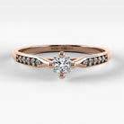 Promesa Destello corte princesa en oro rosa, vista frontal