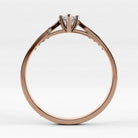 Promesa Destello corte princesa en oro rosa, vista de canto