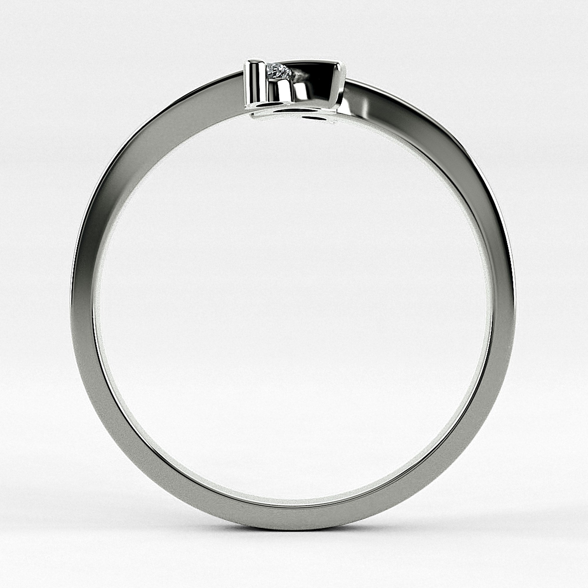 Promesa Eterno corte marquesa en oro blanco, vista de canto