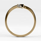 Promesa Eterno corte oval en oro amarillo, vista de canto