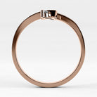 Promesa Eterno corte oval en oro rosa, vista de canto