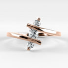 Promesa Eterno corte redondo en oro rosa, vista frontal