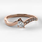 Promesa Brisa corte oval en oro rosa, vista frontal