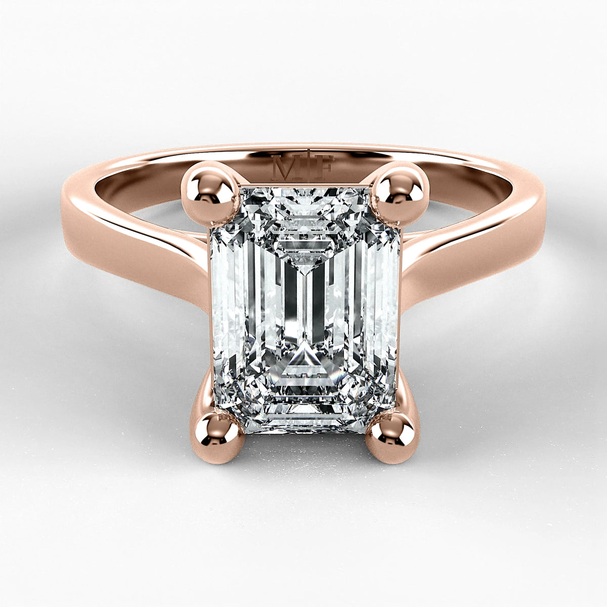 Anillo de Compromiso Origen - Esmeralda en oro rosa - vista 1