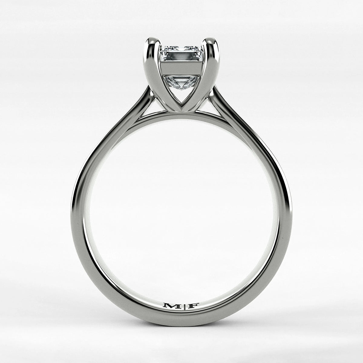 Anillo de Compromiso Origen - Esmeralda en oro blanco - vista 3