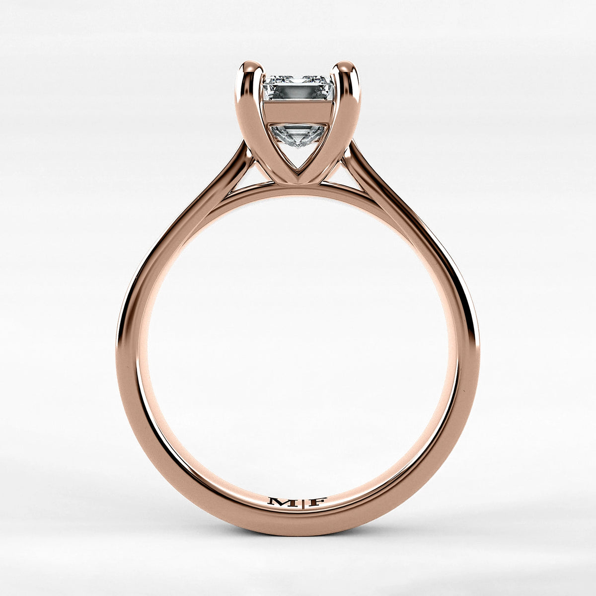 Anillo de Compromiso Origen - Esmeralda en oro rosa - vista 3