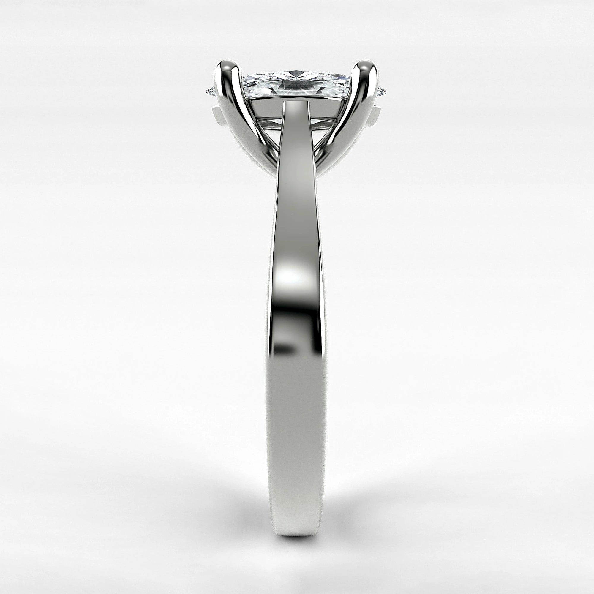 Anillo de Compromiso Origen - Marquesa en oro blanco - vista 2