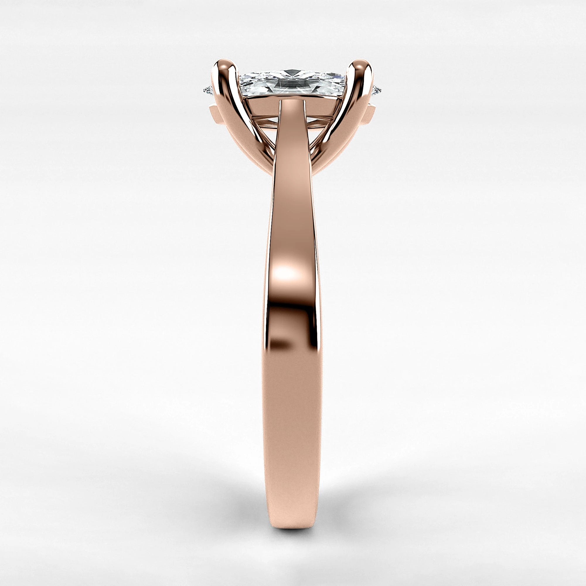 Anillo de Compromiso Origen - Marquesa en oro rosa - vista 2
