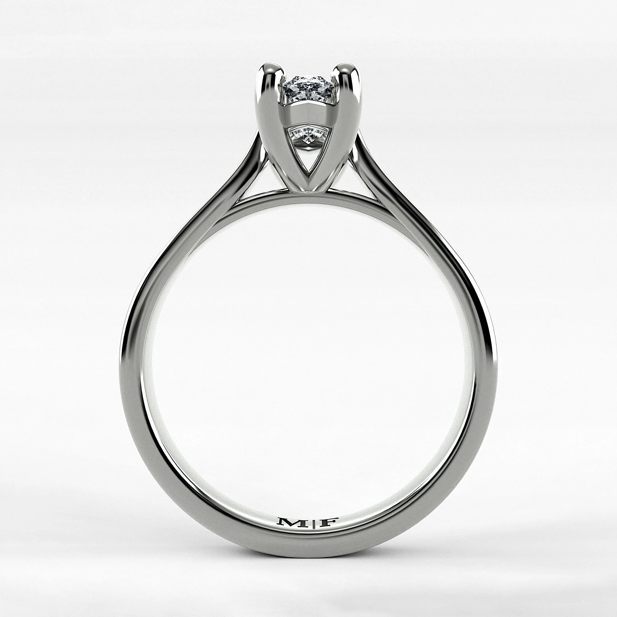 Anillo de Compromiso Origen - Marquesa en oro blanco - vista 3