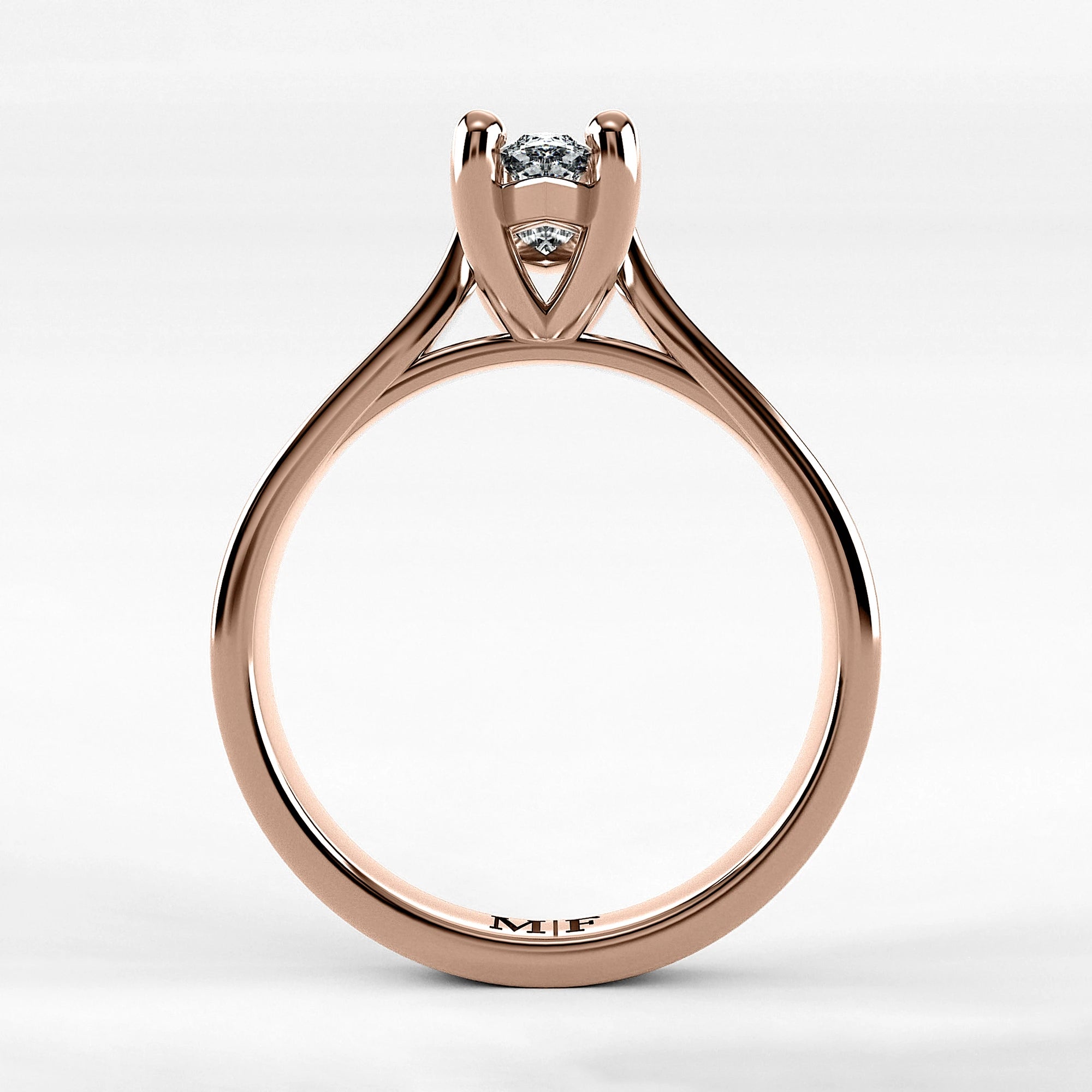 Anillo de Compromiso Origen - Marquesa en oro rosa - vista 3