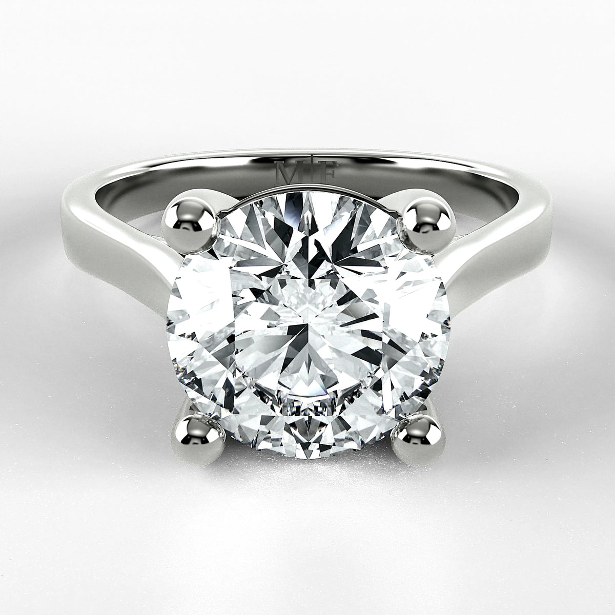 Anillo de Compromiso Origen - Redondo en oro blanco - vista 1