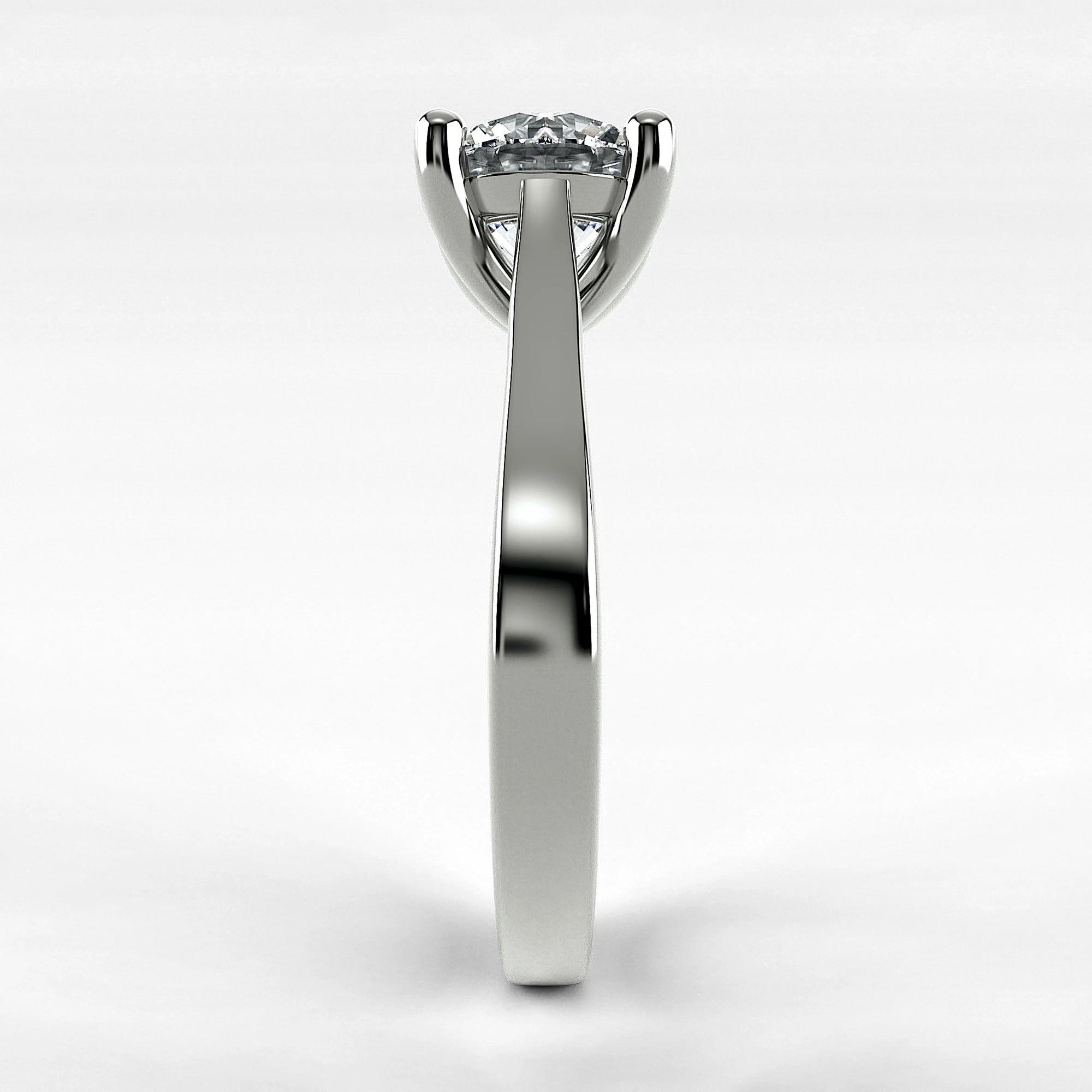 Anillo de Compromiso Origen - Redondo en oro blanco - vista 2