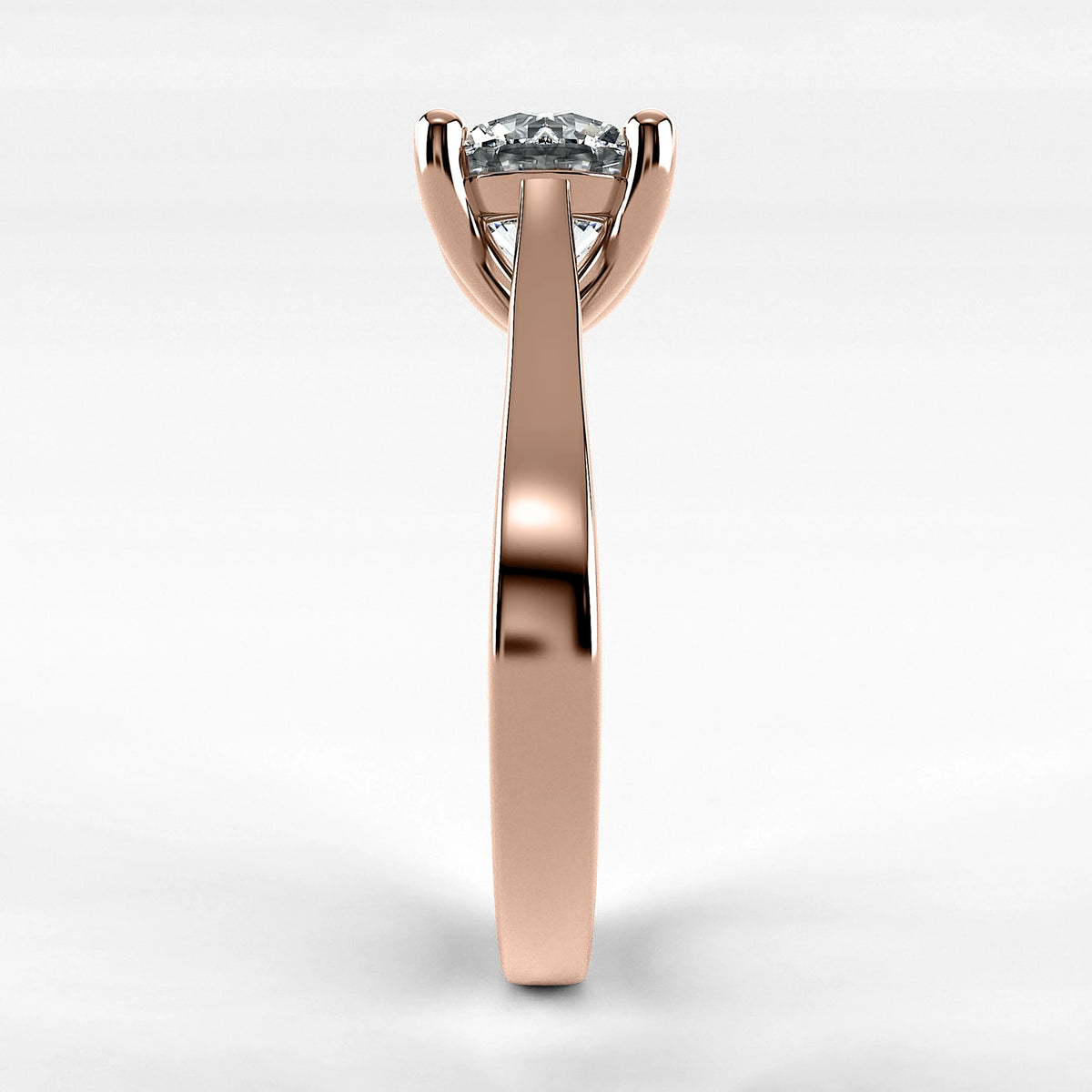 Anillo de Compromiso Origen - Redondo en oro rosa - vista 2