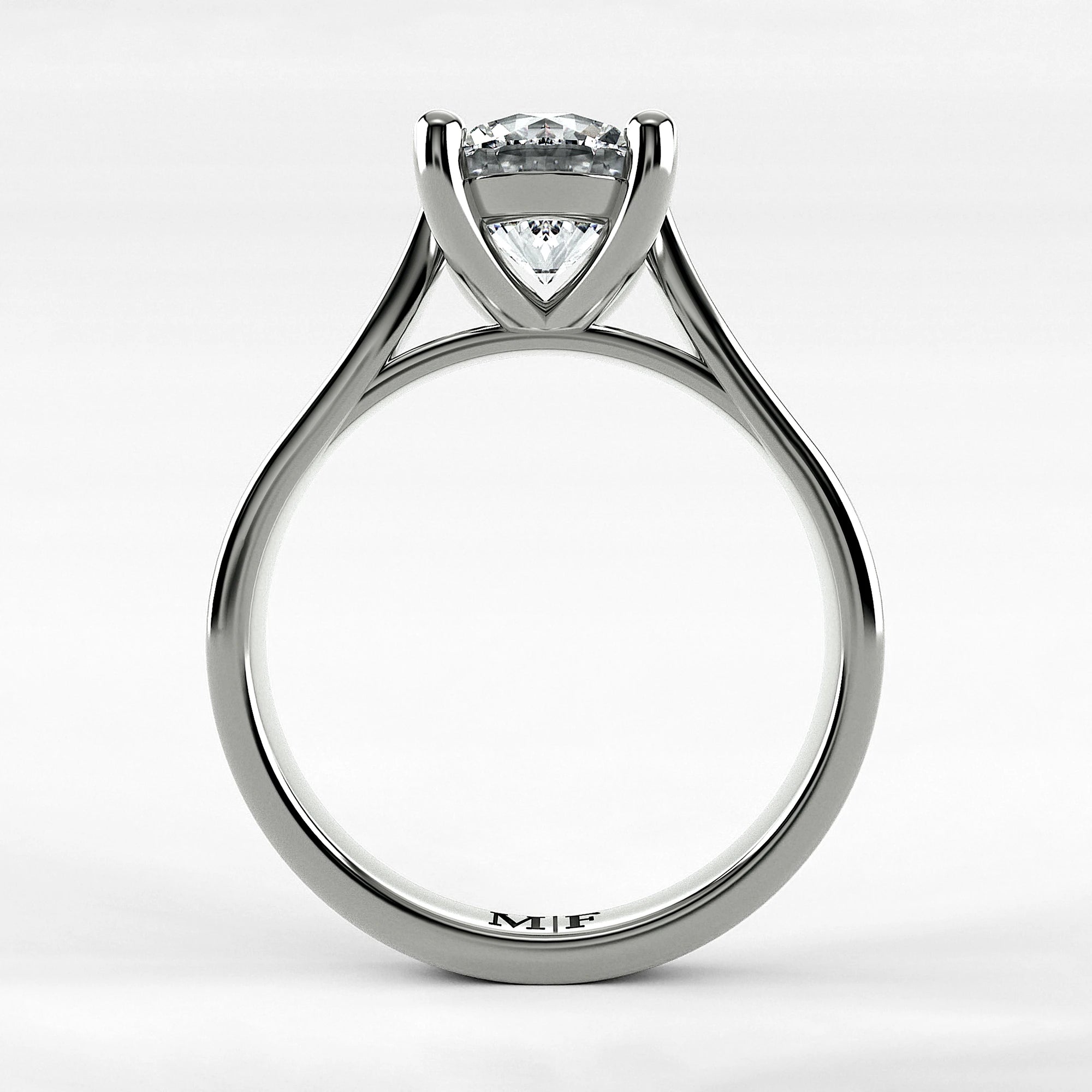 Anillo de Compromiso Origen - Redondo en oro blanco - vista 3